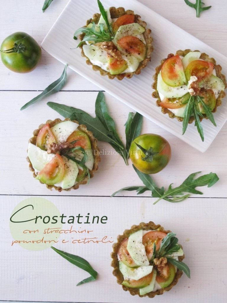 Crostatine con stracchino pomodori e cetrioli 4